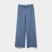 Pantalon de jogging large élastiqué bleu gris femme