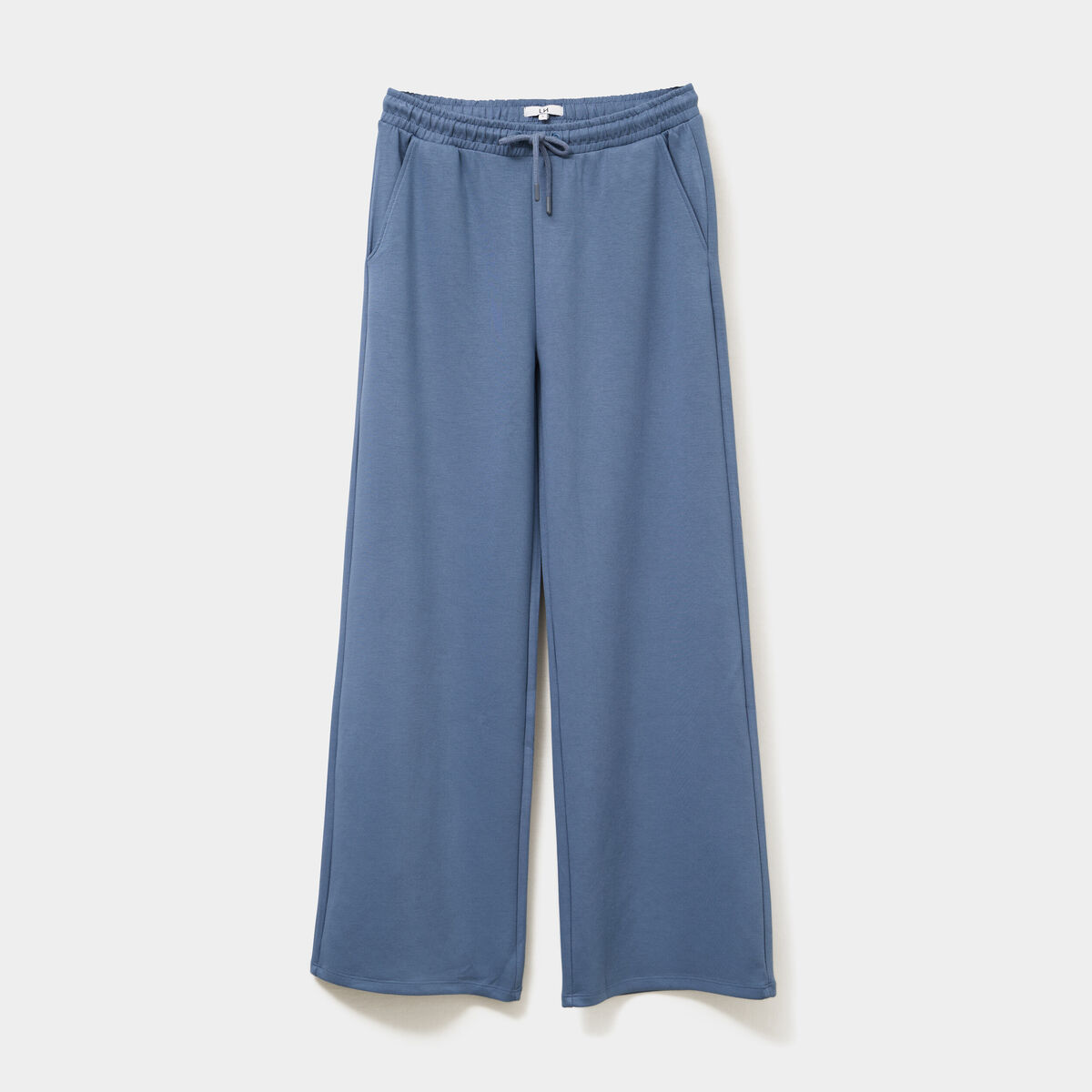 Pantalon de jogging large élastiqué bleu gris femme