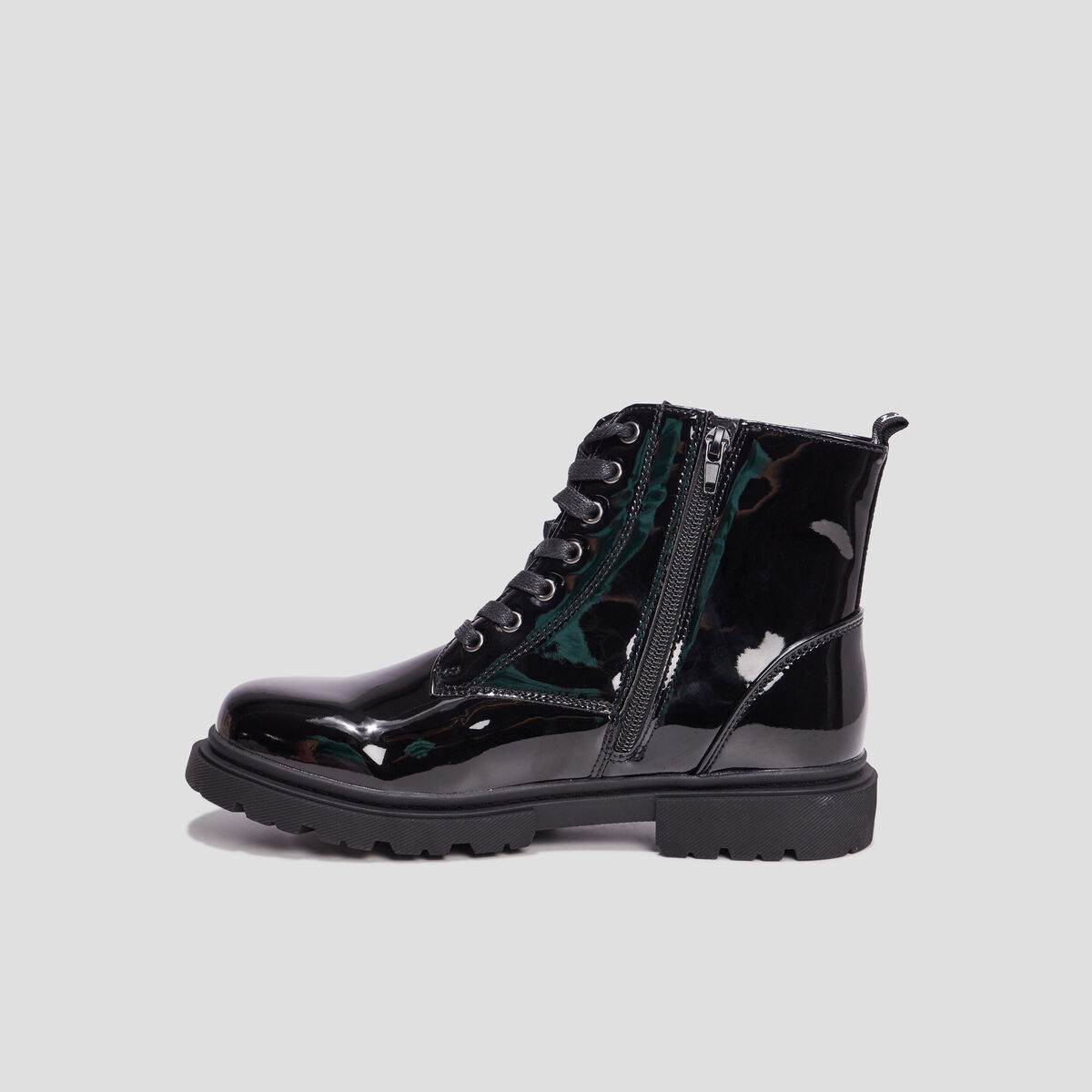 Bottines vernies zipp&eacute;es Liberto noir fille
