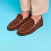 Mocassins en cuir daim marron homme