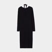 Robe pull moulante à bretelles nouées noir femme
