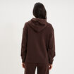 Sweat zipp&eacute; &agrave; capuche marron fonc&eacute; femme