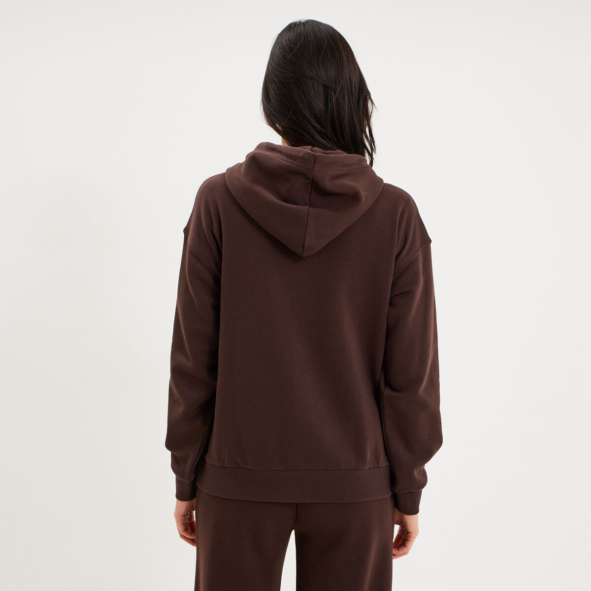 Sweat zipp&eacute; &agrave; capuche marron fonc&eacute; femme