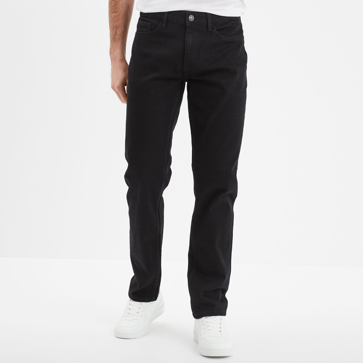 Jeans regular 5 poches denim noir homme