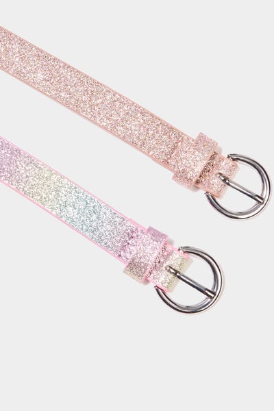 Lot 2 ceintures paillettes multicolore fille