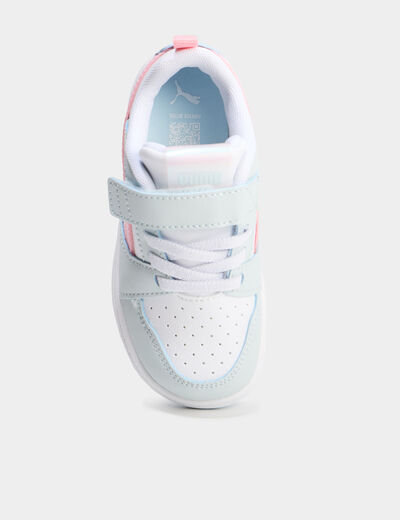 Tennis basses à scratchs Puma vert pastel fille