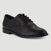 Derbies plates en cuir noir femme