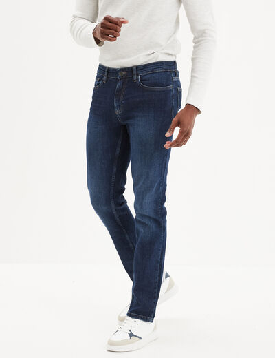 Jeans straight 5 poches denim stone homme