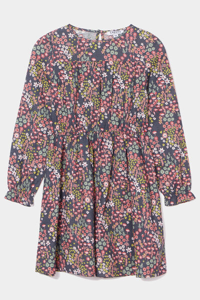 Robe trapèze coton Creeks gris foncé fille