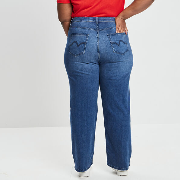 Jeans large taille haute denim stone femme grande taille