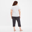 Ensemble pyjama corsaire 2 pièces coton gris clair femme grande taille