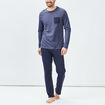 Ensemble pyjama 2 pièces bleu marine homme