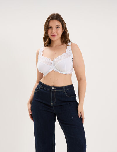 Soutien-gorge corbeille dentelle blanc femme grande taille