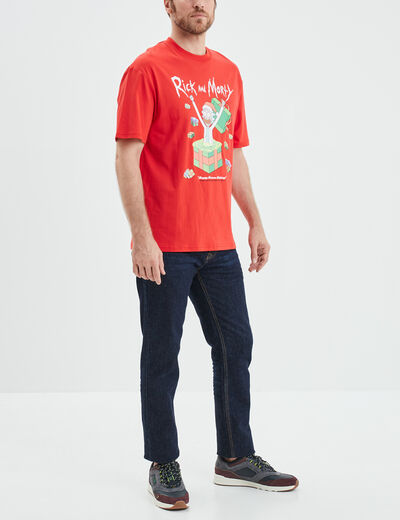 T-shirt manches courtes Rick et Morty rouge homme