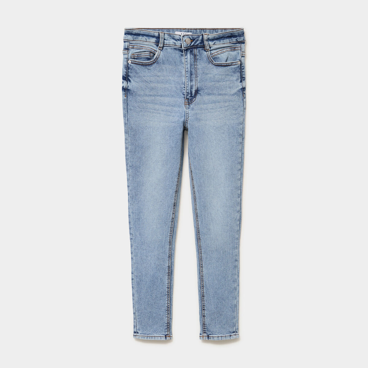 Jeans skinny taille haute cropped denim double stone femme