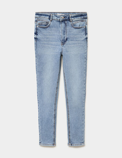 Jeans skinny taille haute cropped denim double stone femme