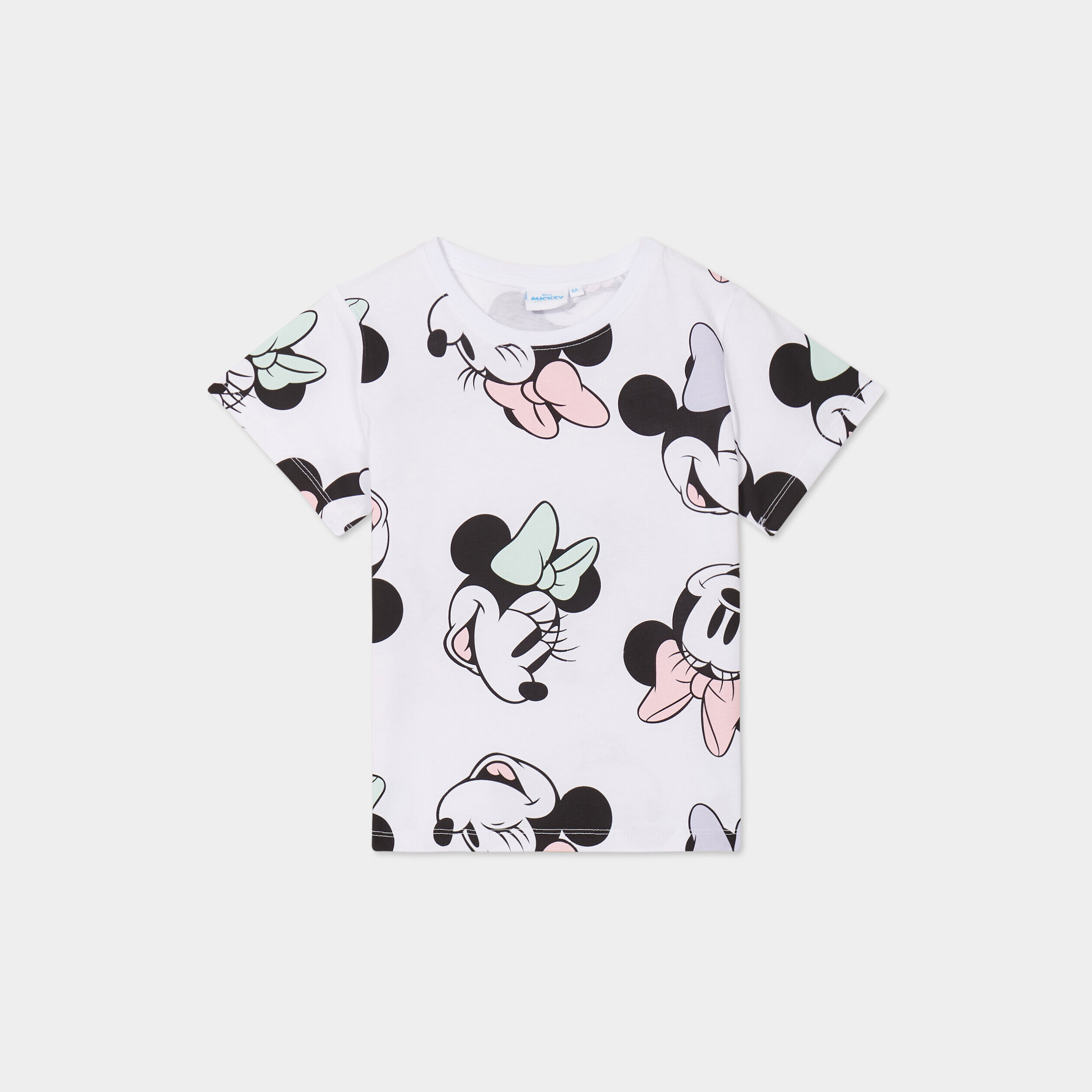 T-shirt manches courtes coton Minnie blanc fille