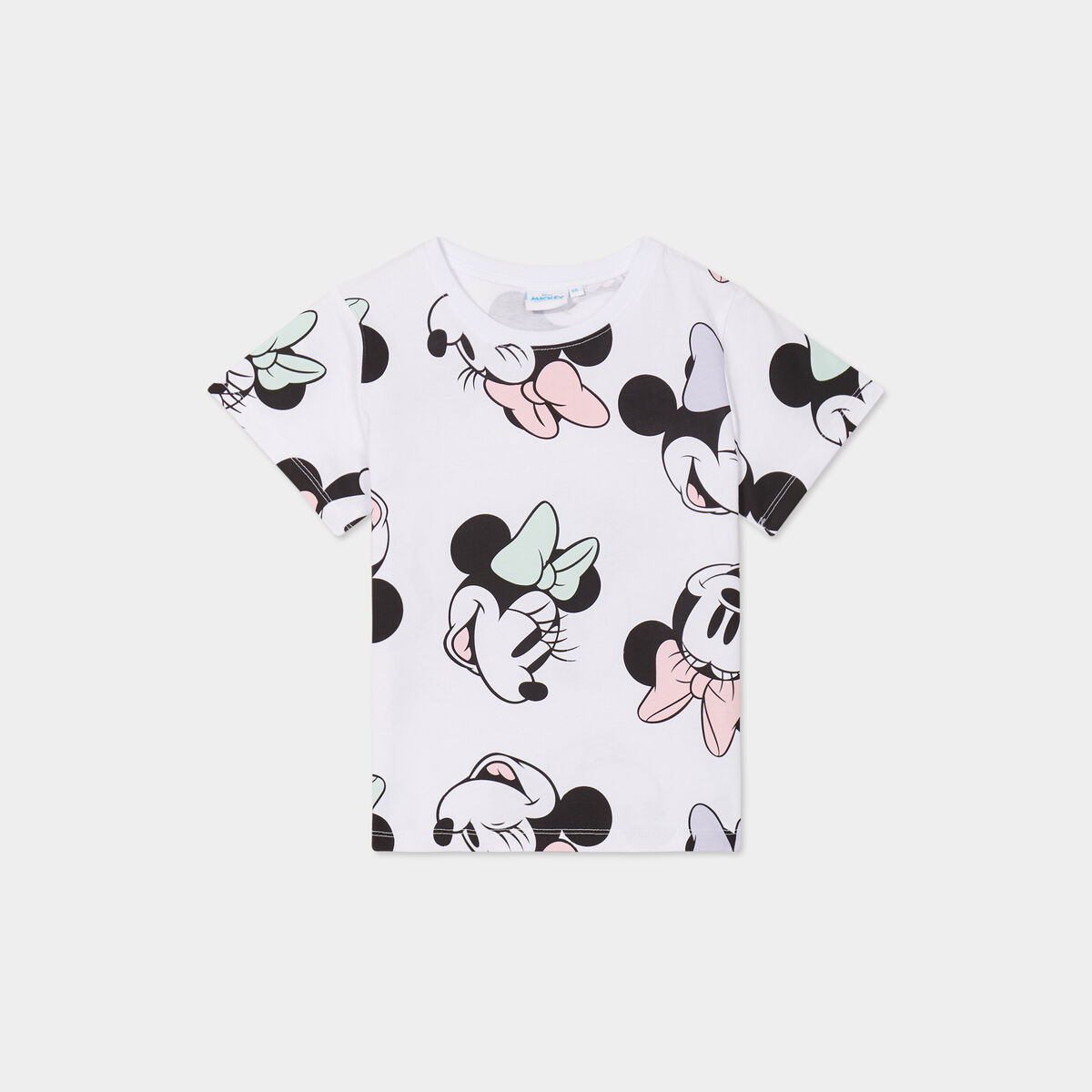 T-shirt manches courtes coton Minnie blanc fille