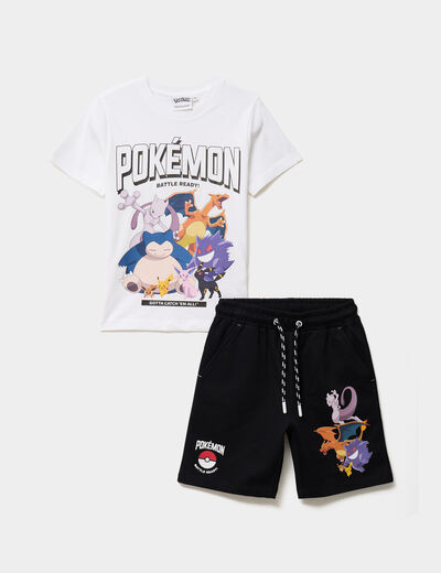 Ensemble t-shirt et short coton Pok&eacute;mon multicolore gar&ccedil;on