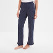 Pantalon de pyjama droit fluide bleu marine femme