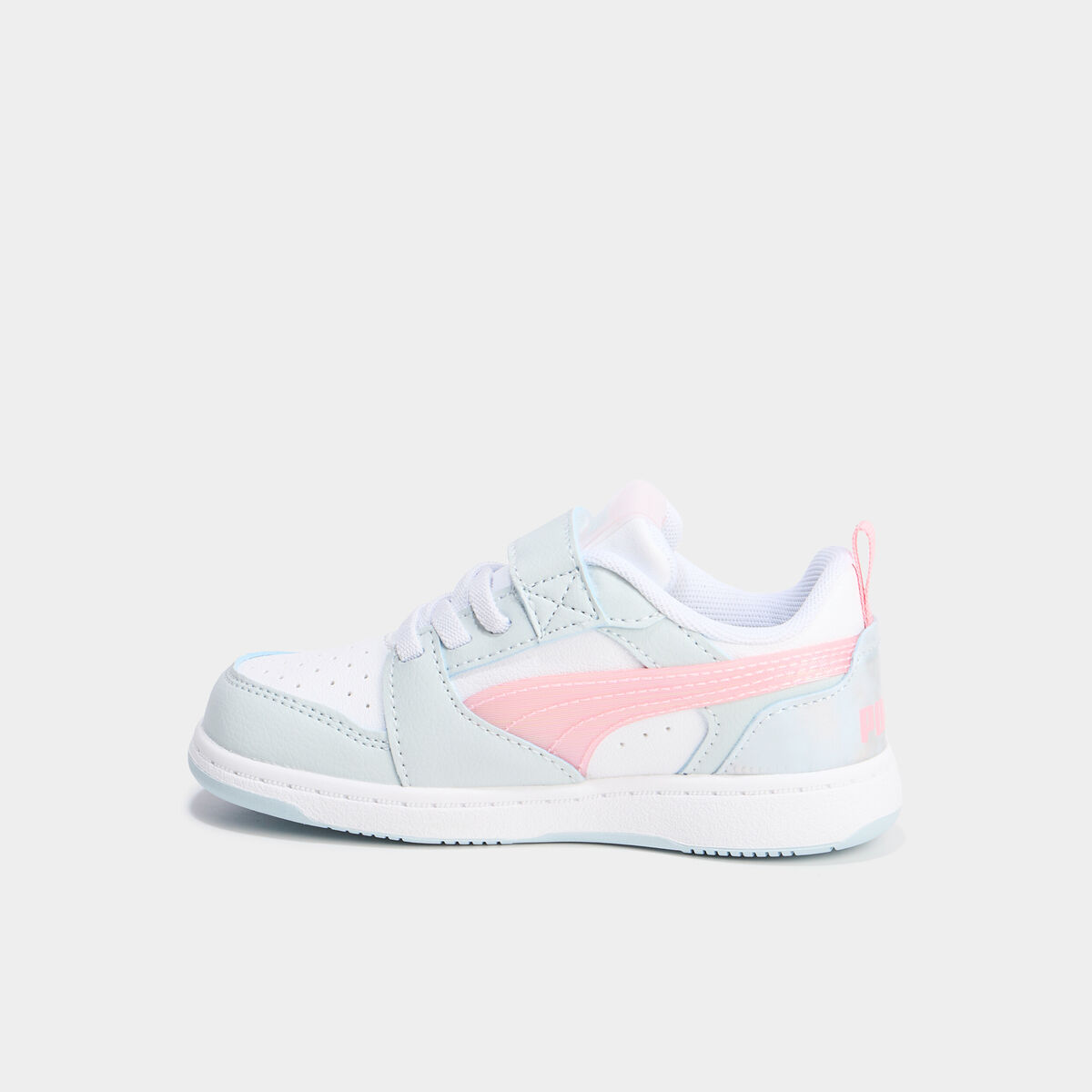 Tennis basses à scratchs Puma vert pastel fille