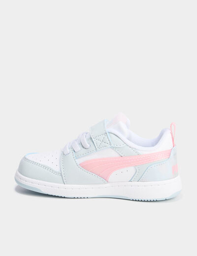 Tennis basses à scratchs Puma vert pastel fille
