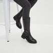 Bottes brides en cuir noir fille