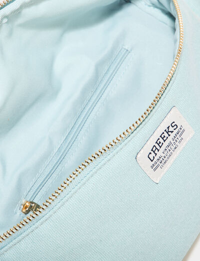 Sac banane bandouli&egrave;re en toile canvas vert pastel femme