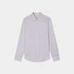 Chemise droite imprimée manches longues ecru homme