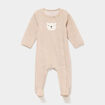 Dors-bien velours manches longues beige b&eacute;b&eacute;