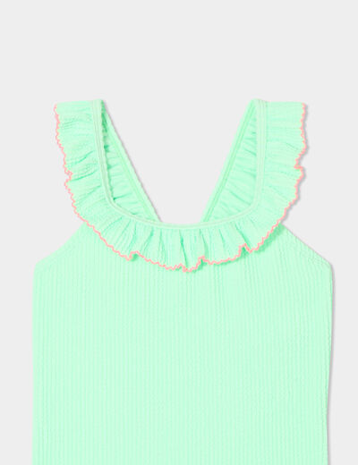 Maillot de bain une pièce à paillettes vert clair fille