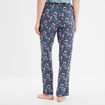 Pantalon de pyjama fluide taille haute bleu canard femme