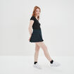 Jupe-short plissée courte bleu marine femme