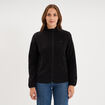 Gilet polaire zipp&eacute; manches longues noir femme