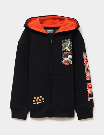Sweat zippé à capuche Dragon Ball noir garçon