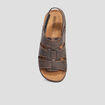 Sandales bride à scratch marron homme