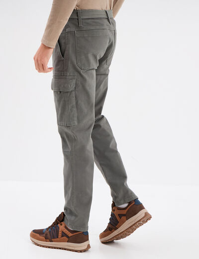 Pantalon cargo ceinturé Trappeur gris homme