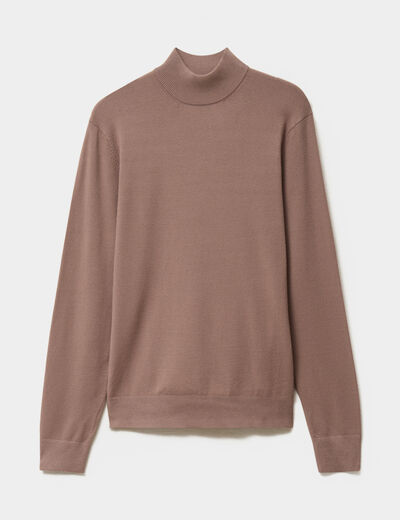 Pull col montant manches longues gris homme