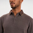 Polo manches longues marron fonc&eacute; homme