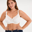 Soutien-gorge dentelle embo&icirc;tant c&ocirc;tel&eacute; blanc femme grande taille