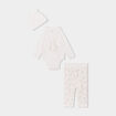 Ensemble 3 pi&egrave;ces body legging bonnet ecru b&eacute;b&eacute; gar&ccedil;on