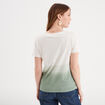 T-shirt manches courtes coton Mickey vert kaki femme