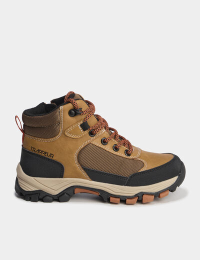 Boots zipp&eacute;es &agrave; lacets camel gar&ccedil;on