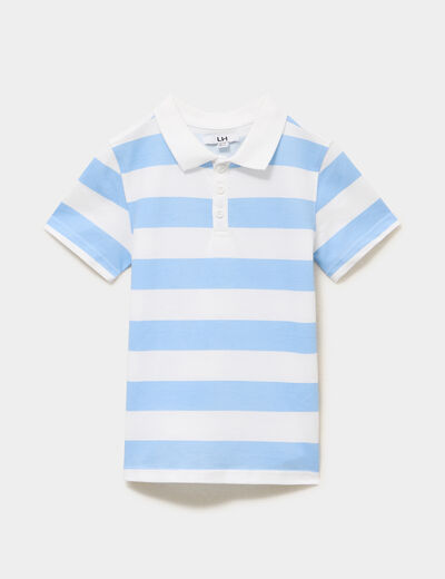 Polo manches courtes bleu ciel gar&ccedil;on