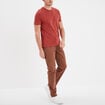 T-shirt droit en coton manches courtes rouge fonc&eacute; homme