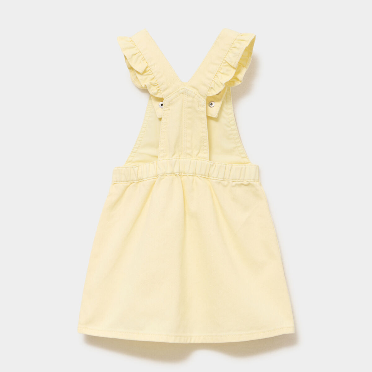 Robe salopette &agrave; volants jaune clair b&eacute;b&eacute; fille