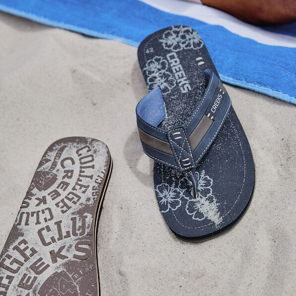 Mules plates bleu marine homme