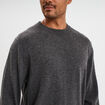 Pull col rond manches longues gris fonc&eacute; homme