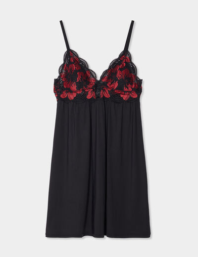 Nuisette avec dentelle noir femme