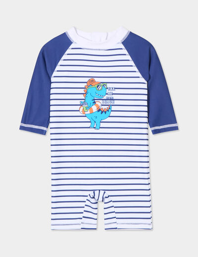 Combinaison de bain manches courtes bleu bébé garçon